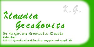 klaudia greskovits business card
